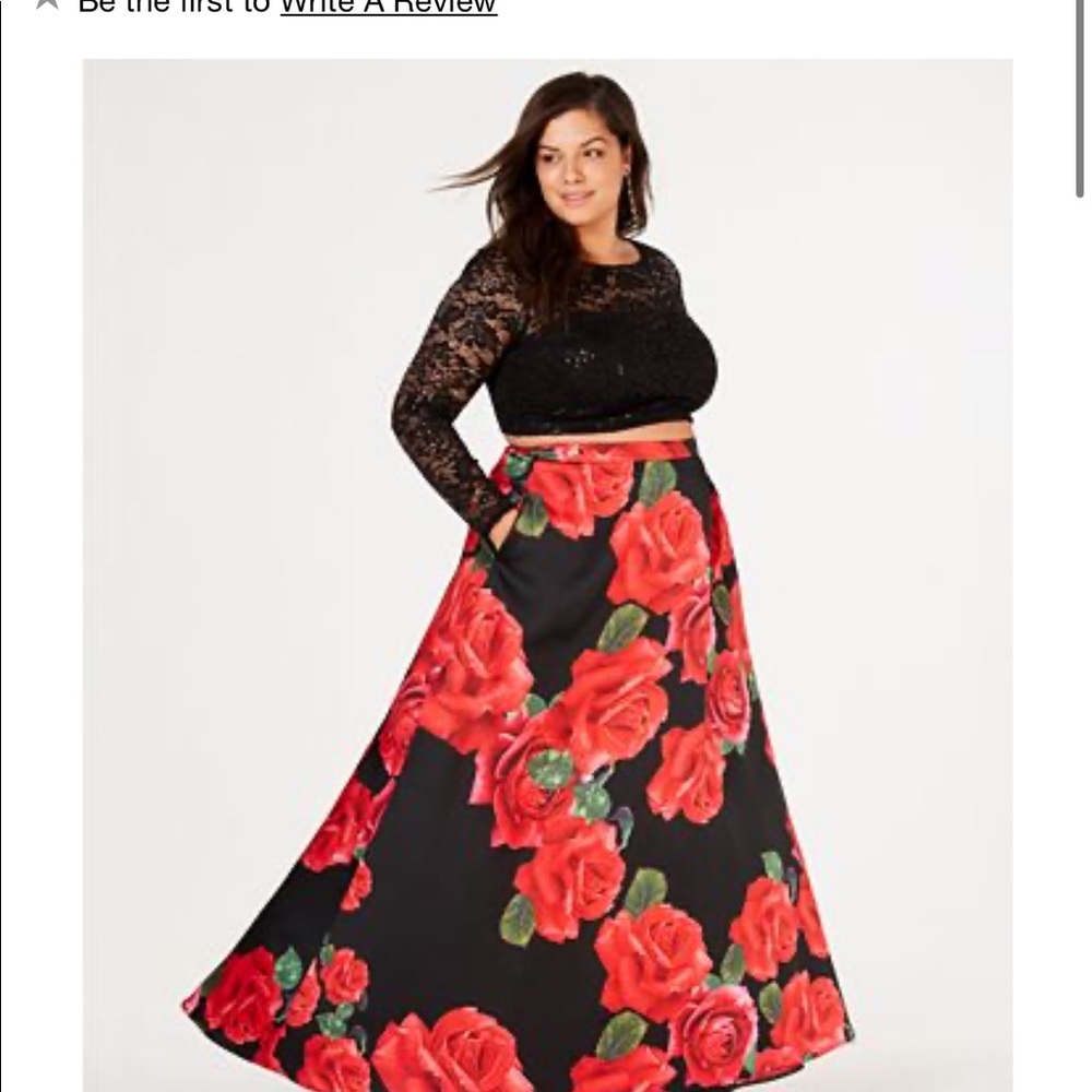 B Darlin Plus Size two piece Prom Dress